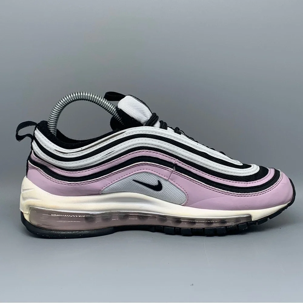 Nike Air Max 97 Pink White Black Running Shoes 921522-500 Mens 7Y Women's Sz 8.5